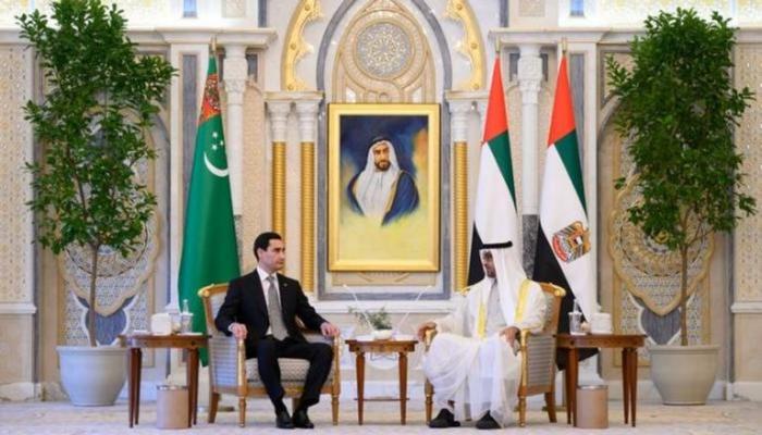الشيخ محمد بن زايد آل نهيان  ورئيس وتركمانستان 