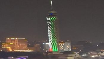 إضاءة برج القاهرة بأعلام فلسطين - العين الإخبارية