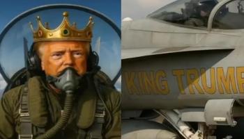 صورة من فيديو لترامب يرد به على متظاهري 