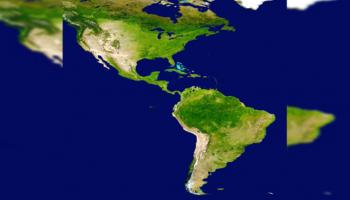 لقطة بالأقمار الاصطناعية للأمريكتين