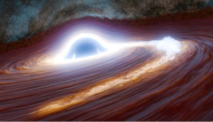 رسم توضيحي لأكبر وأبعد توهج ثقب أسود شوهد على الإطلاق
