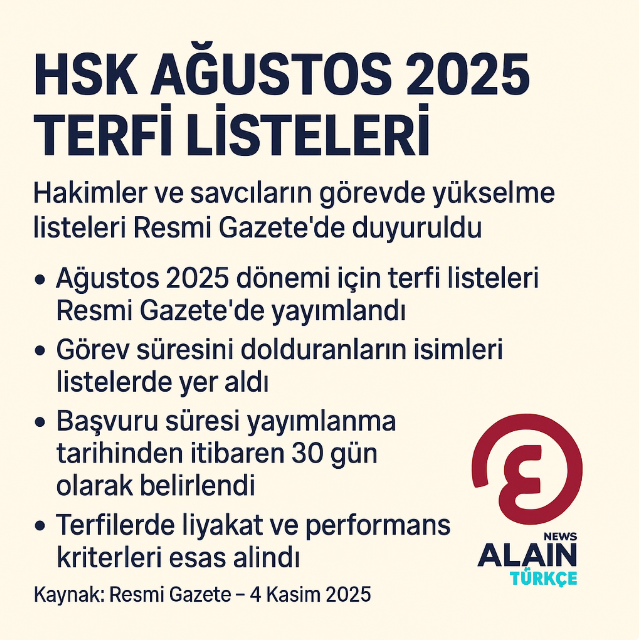 HSK AĞUSTOS 2025 TERFİ LİSTELERİ infografik