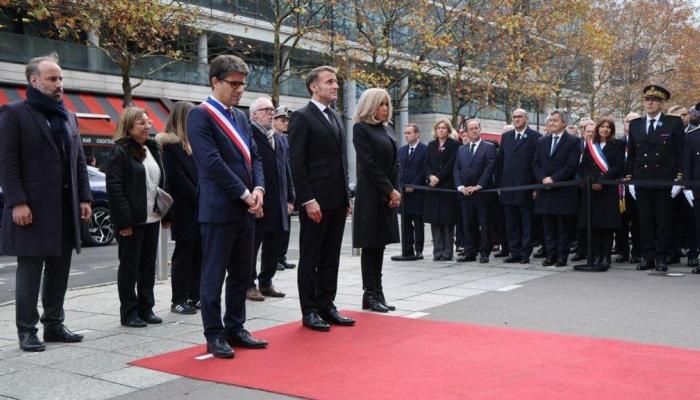 الرئيس إيمانويل ماكرون يشارك في المراسم