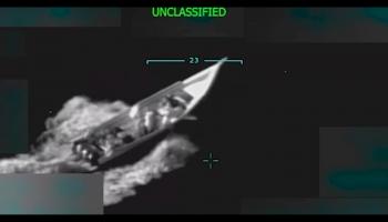 صورة نشرها ترامب لإحدى الغارات على قوارب 