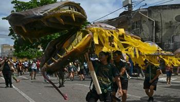 ناشطون في "المسيرة الشعبية العظيمة" على هامش COP30 - أ ف ب