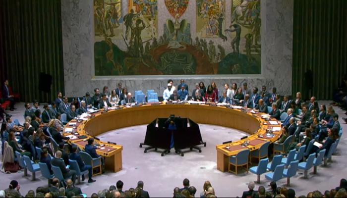 جانب من جلسة مجلس الأمن بشأن غزة