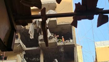 البناية المستهدفة في حارة حريك