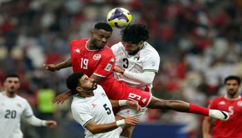 من مباراة فلسطين وسوريا