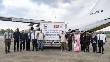 طائرة المساعدات الإماراتية للمتضررين من فيضانات سيريلانكا