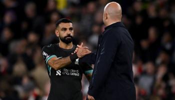 أرني سلوت ومحمد صلاح في ليفربول