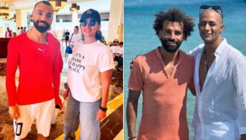 محمد رمضان وزينة مع محمد صلاح