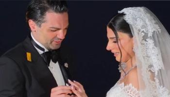 فستان زفاف نارين بيوتي بتوقيع إيلي صعب