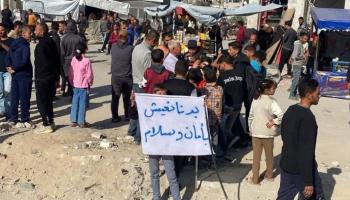 جانب من المظاهرات في شمال غزة