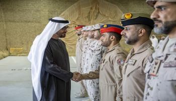 الشيخ محمد بن زايد آل نهيان يزور قيادة لواء خليفة بن زايد الثاني المحمول جواً