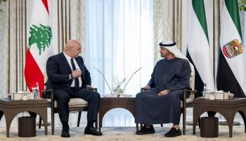الشيخ محمد بن زايد آل نهيان رئيس دولة الإمارات والرئيس اللبناني
