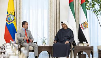 الشيخ محمد بن زايد آل نهيان رئيس الإمارات ونظيره الإكوادوري 