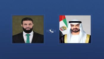 الشيخ محمد بن زايد آل نهيان رئيس دولة الإمارات والرئيس السوري أحمد الشرع