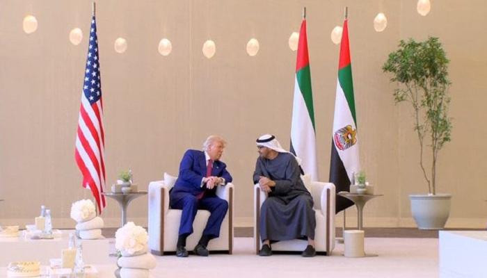 الشيخ محمد بن زايد آل نهيان  والرئيس الأمريكي 