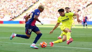 جانب من مباراة برشلونة وفياريال