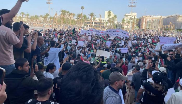 مظاهرات سابقة في ليبيا للمطالبة بإسقاط حكومة الدبيبة - أرشيفية