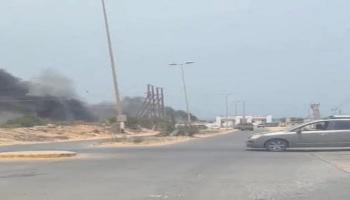 تصاعد الأدخنة جراء اشتباكات مصراتة
