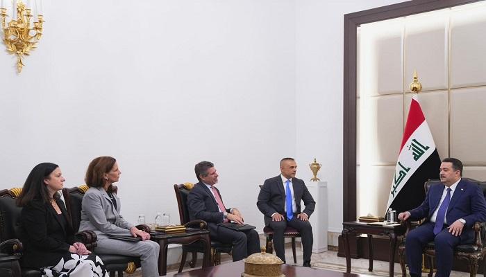 محمد شياع السوداني خلال لقائه مع القائم بأعمال السفارة الأمريكية الأسبوع الماضي