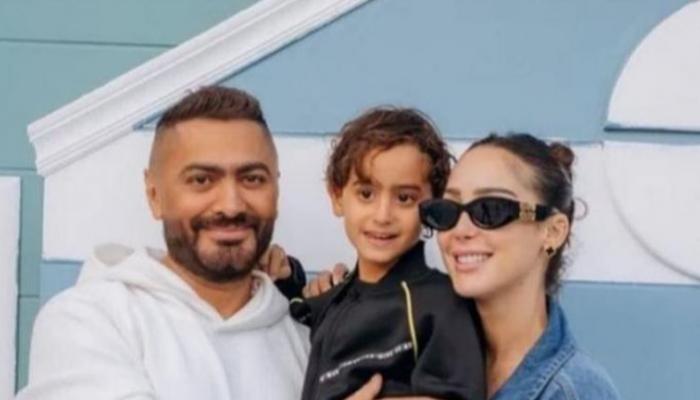 تامر حسني وبسمة بوسيل وابنهما