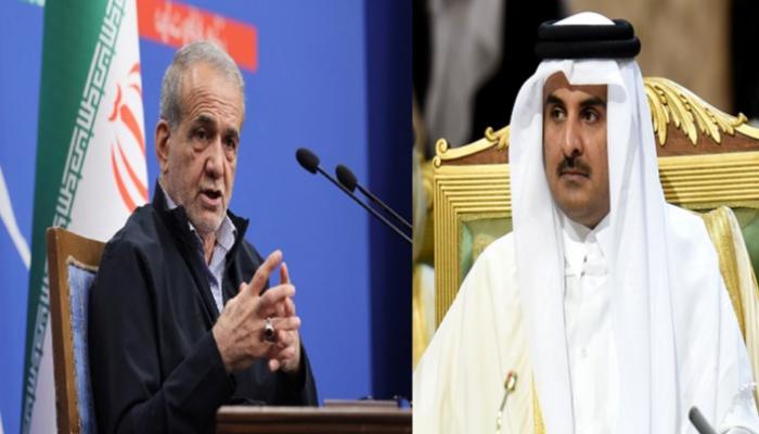 الشيخ تميم بن حمد آل ثاني ومسعود بزشكيان