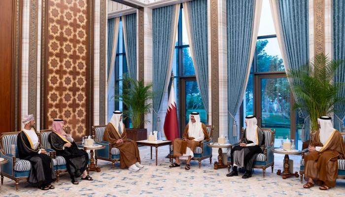 أمير قطر يستقبل وزراء خارجية دول الخليج 