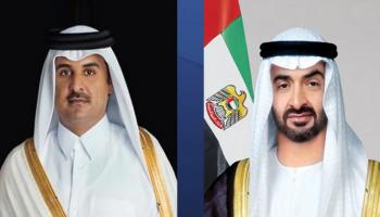 الشيخ محمد بن زايد آل نهيان والشيخ تميم بن حمد آل ثاني
