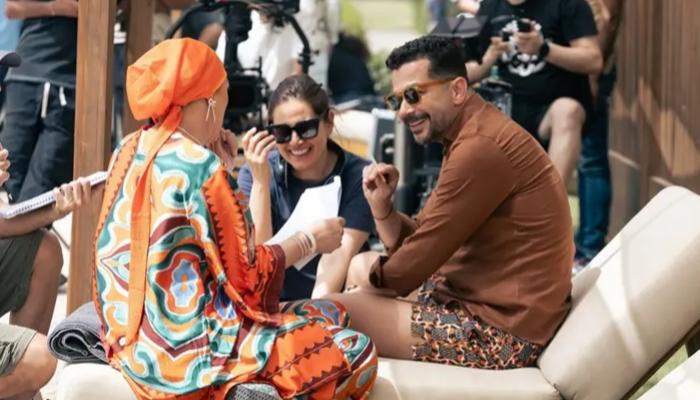 شريف سلامة خلال كواليس فيلم "بروفة فرح" 