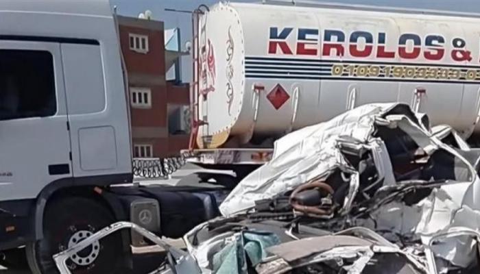 آثار حادث التصادم المروع في المنوفية