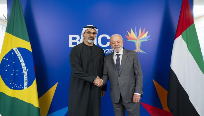  الشيخ خالد بن محمد بن زايد آل نهيان، ولي عهد أبوظبي، والرئيس البرازيلي