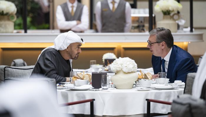 محمد بن زايد آل نهيان ورئيس صربيا