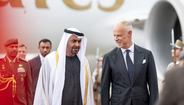 جانب من وصول الشيخ محمد بن زايد آل نهيان إلى العاصمة بودابست