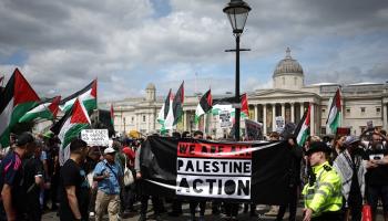 احتجاجات سابقة لحركة فلسطين أكشن في بريطانيا 