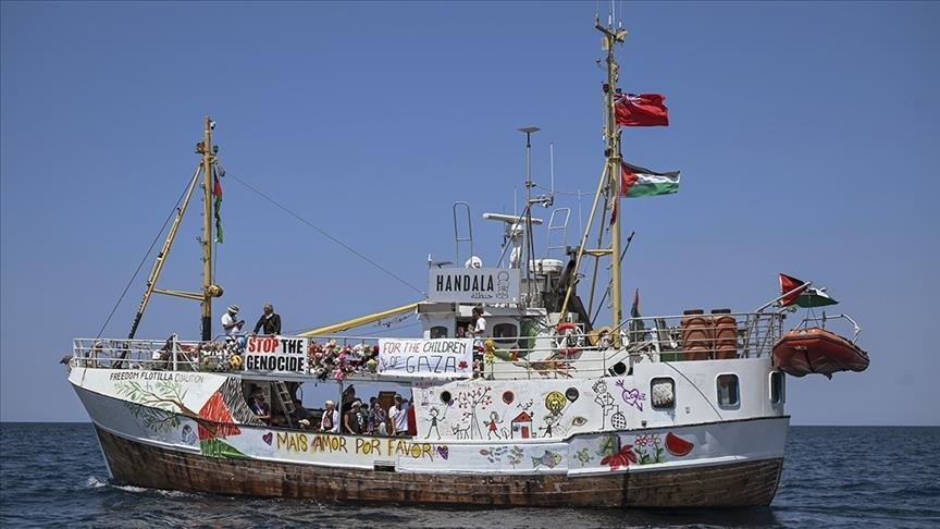 İsrail'in el koyduğu yardım gemisi Hanzala.