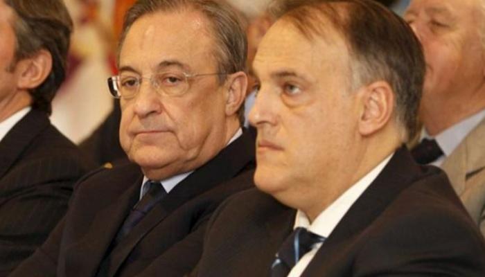 خافيير تيباس وفلورنتينو بيريز رئيس ريال مدريد