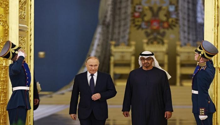 الشيخ محمد بن زايد آل نهيان رئيس دولة الإمارات وفلاديمير بوتين