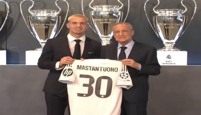 فرانكو ماستانتونو مع فلورنتينو بيريز رئيس ريال مدريد