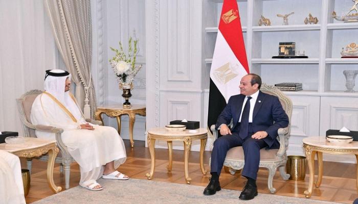 الرئيس المصري ورئيس وزراء قطر
