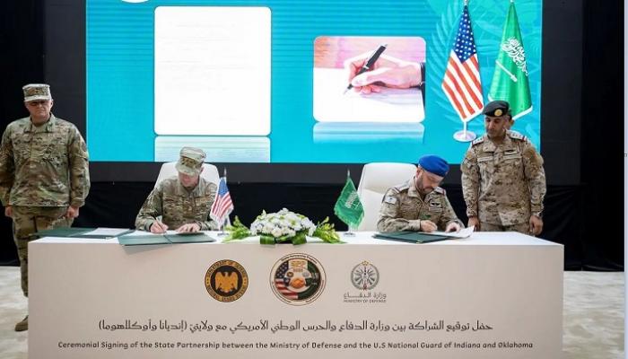 جانب من مراسم توقيع الشراكة السعودية الأمريكية