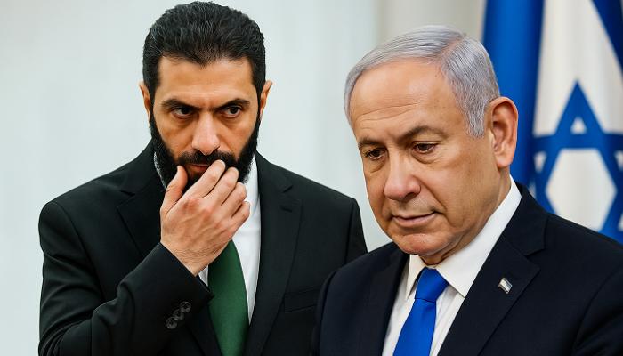 الشرع ونتنياهو - صورة مولدة بالذكاء الاصطناعي