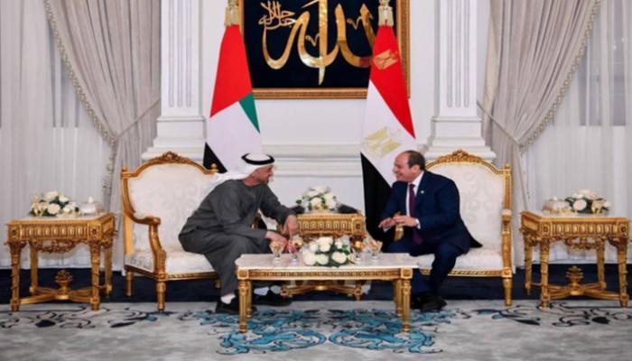 جانب من لقاء الشيخ محمد بن زايد آل نهيان والسيسي