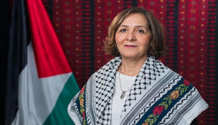 آمال الأغا رئيسة اتحاد المرأة الفلسطينية بالقاهرة