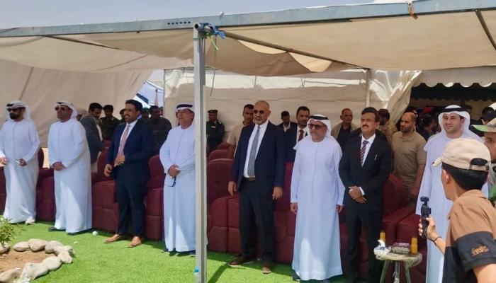 جانب من افتتاح محطة شبوة للطاقة الشمسية