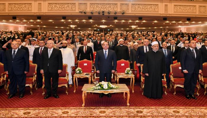 الرئيس المصري خلال الاحتفال بذكرى المولد النبوي