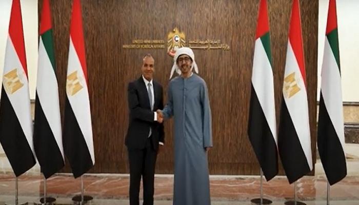 الشيخ عبدالله بن زايد آل نهيان مع وزير الخارجية المصري