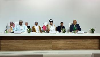 جانب من الاجتماع التحضيري لقمة الدوحة