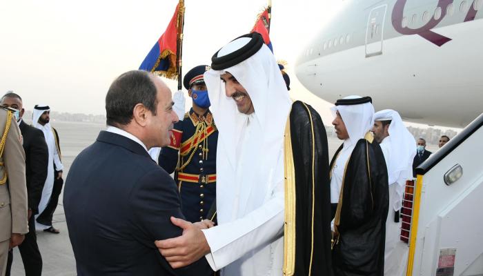 أمير قطر والسيسي
